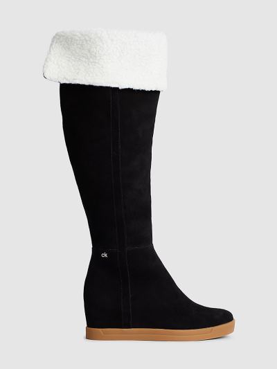 Calvin Klein Cipők HU476338 | Calvin Klein Suede Női Csizma Fekete